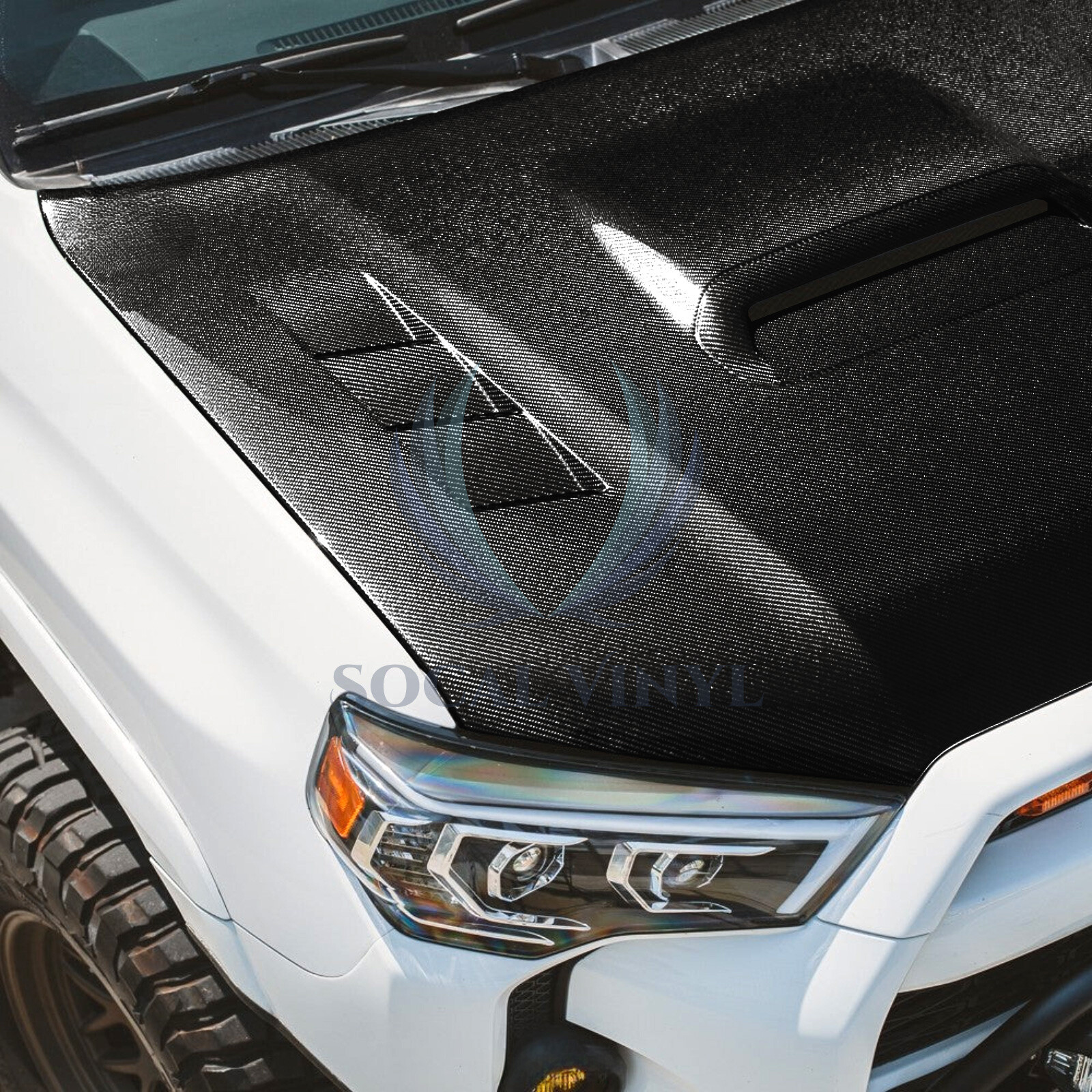 Premium 7D Carbon Fiber Black High Gloss Vinyl Wrap Bubble Free Air Release