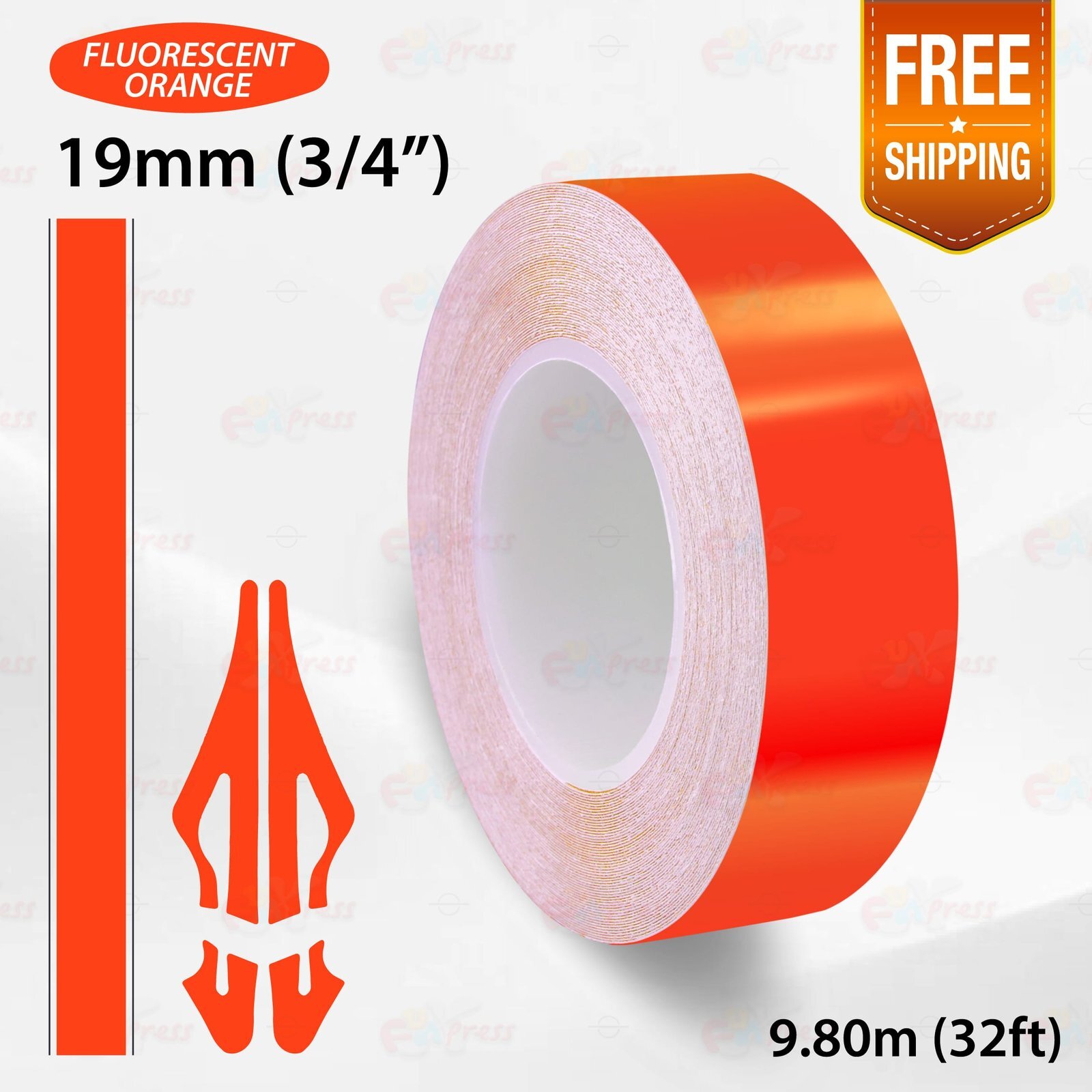BRIGHT ORANGE 3/4″ 19mm PIN STRIPE Car Model Streamline TAPE Decal Vinyl Sticker