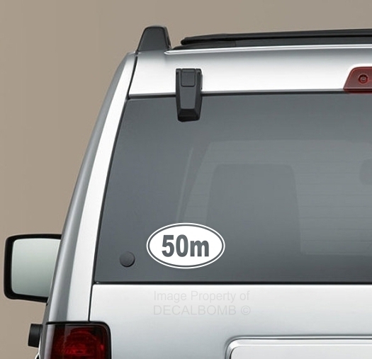 50m Swim Decal Sticker Oval Window Vinyl Run Walk rzr marathon car truck