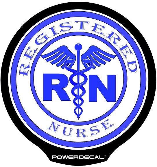Registered Nurse Light Up Decal Powerdecal Backlit LED Motion Sensing Auto Decal