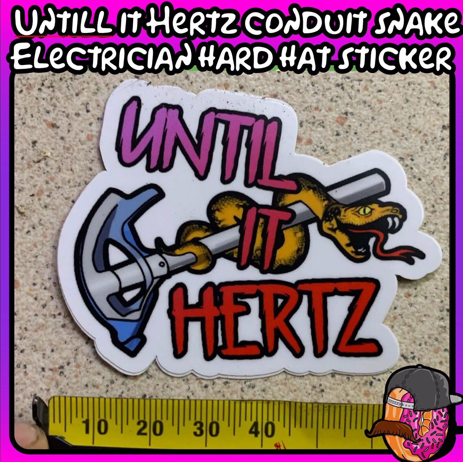 Hat Sticker Electrician Conduit 75mm X 55mm High Quality Vinyl tradie tradesman