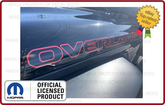 (2x) Jeep OVERLAND Hood Vinyl Decals Graphics Stickers JT 2019 – 2024 FK2N0