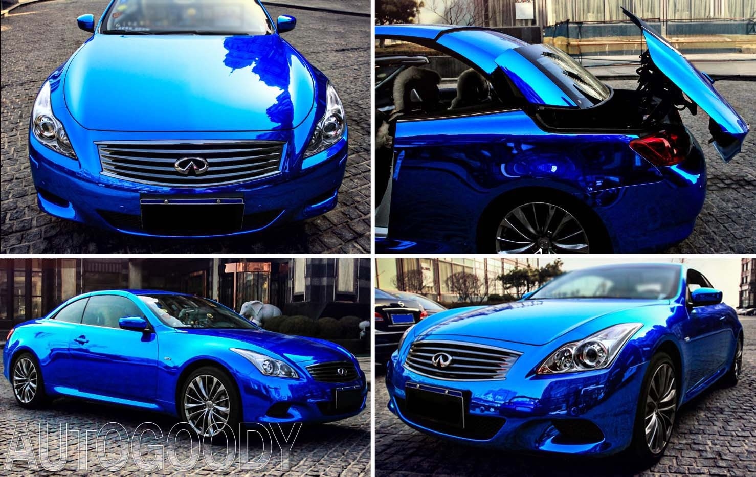12″ x 60″ Blue Chrome Mirror Vinyl Film Wrap Sticker Decal Stretchable 1ft x 5ft
