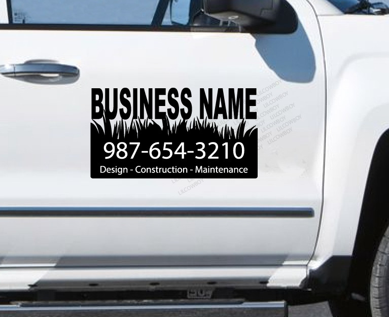 Business Name Landscape sign Construction lawn mow Gardening Decal Truck viny C2