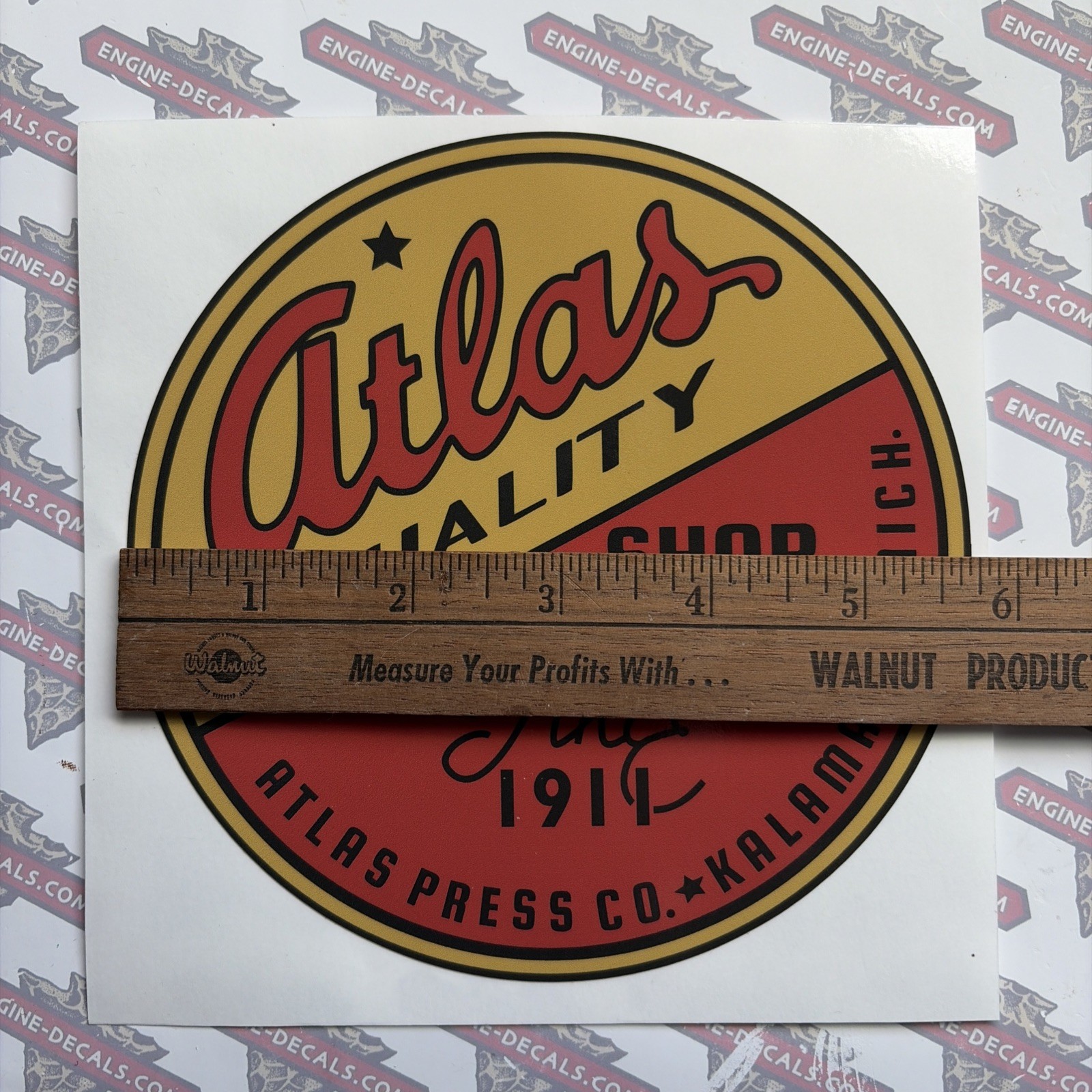 Atlas Quality Shop Equipment Reproduction Tool Lathe Decals 5 3/4”