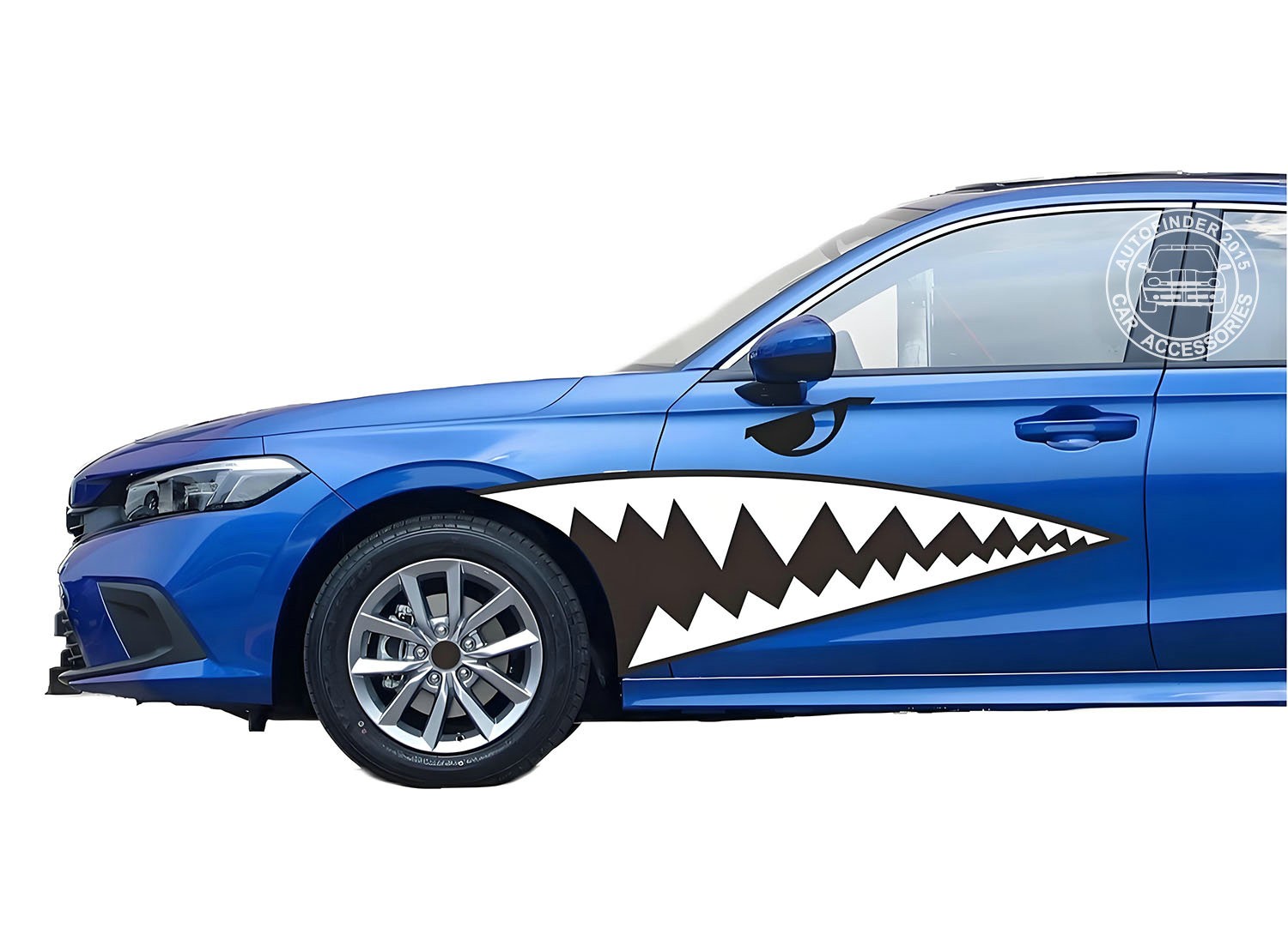 Shark Teeth Mouth Graphics Sticker For Car Truck Side Stripe Wheel Fender Decals