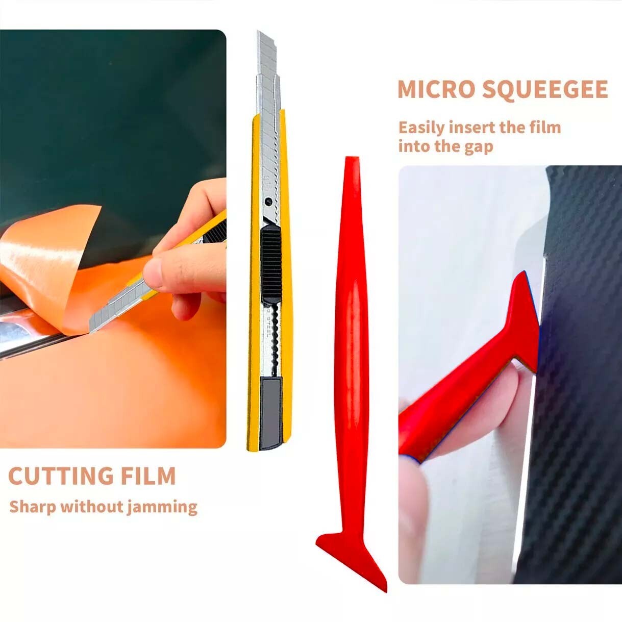 Car Squeegee for Windshields Glass Vinyls, Bulldozer Squeegee Window Tint Kit