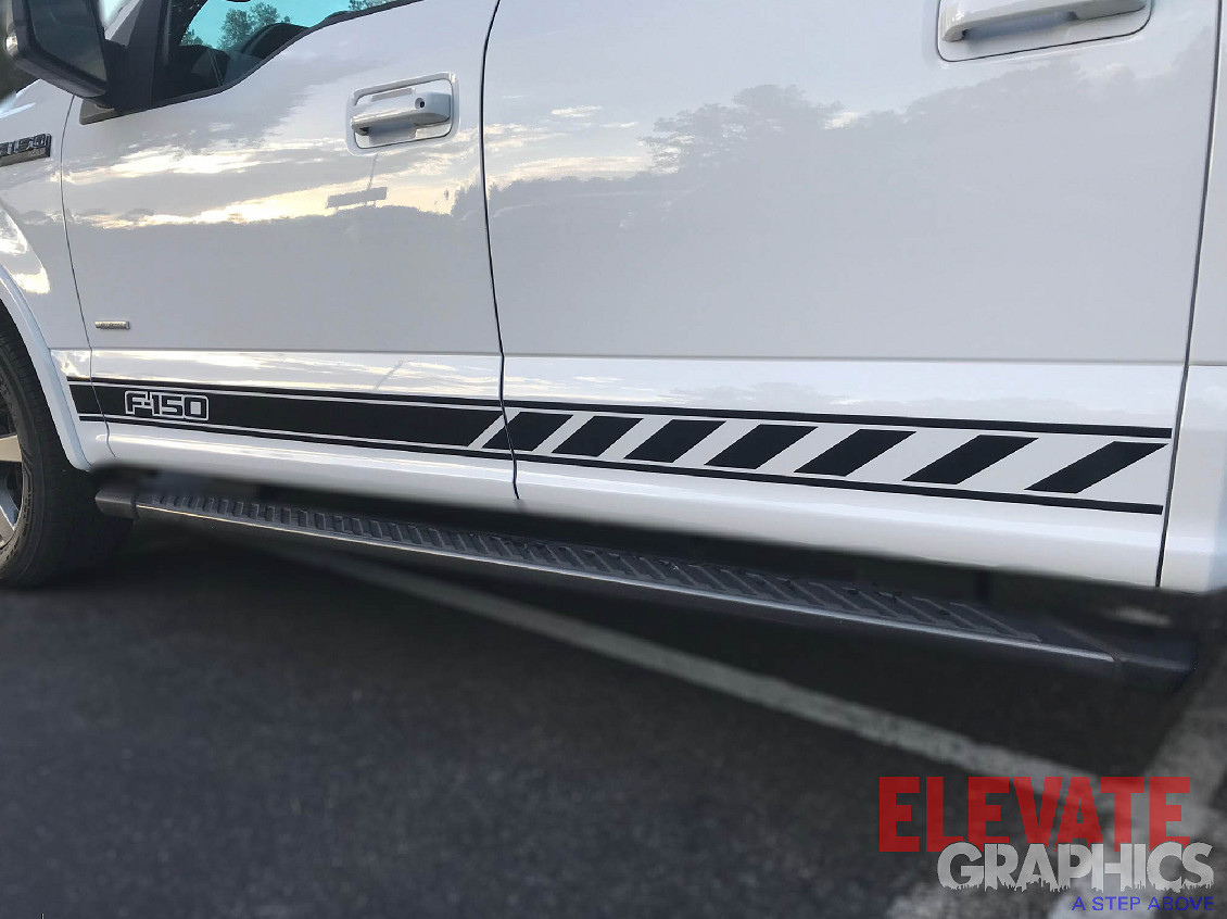 2009-2020 Fits Ford F-150 Rocker Three Stripe 3M Vinyl Decals Graphics Stripes