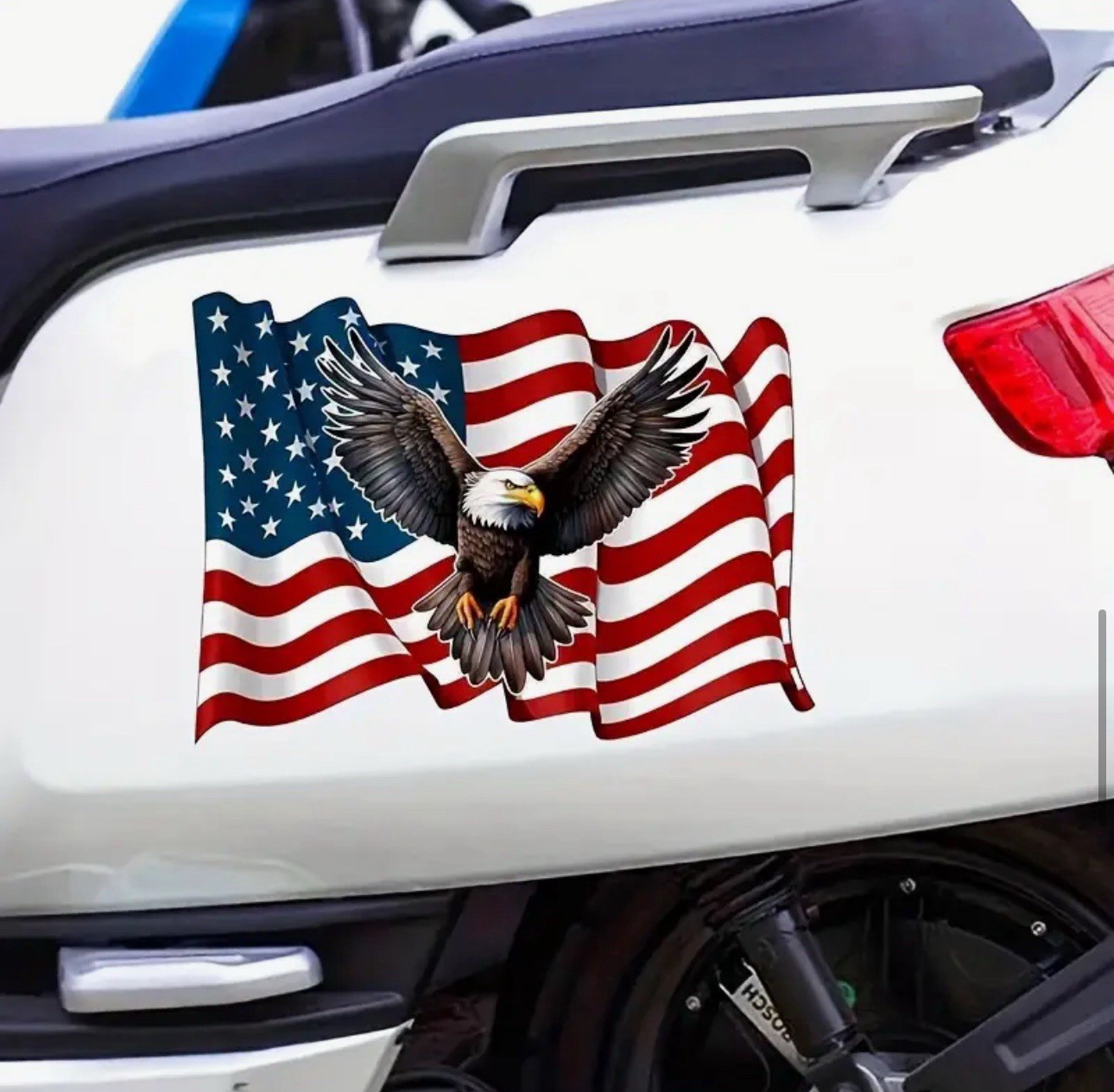 United States USA Flag Bald Eagle Patriotic 6.3” REFLECTIVE Vinyl Sticker Decal