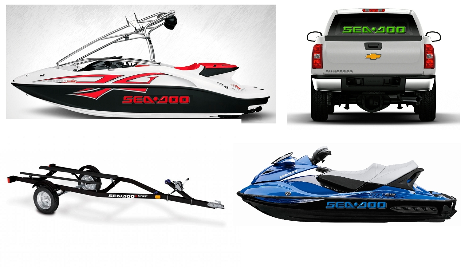 SEA-DOO Logo / YELLOW / 34″ Vinyl Personal Watercraft Replacement Bonus Decals