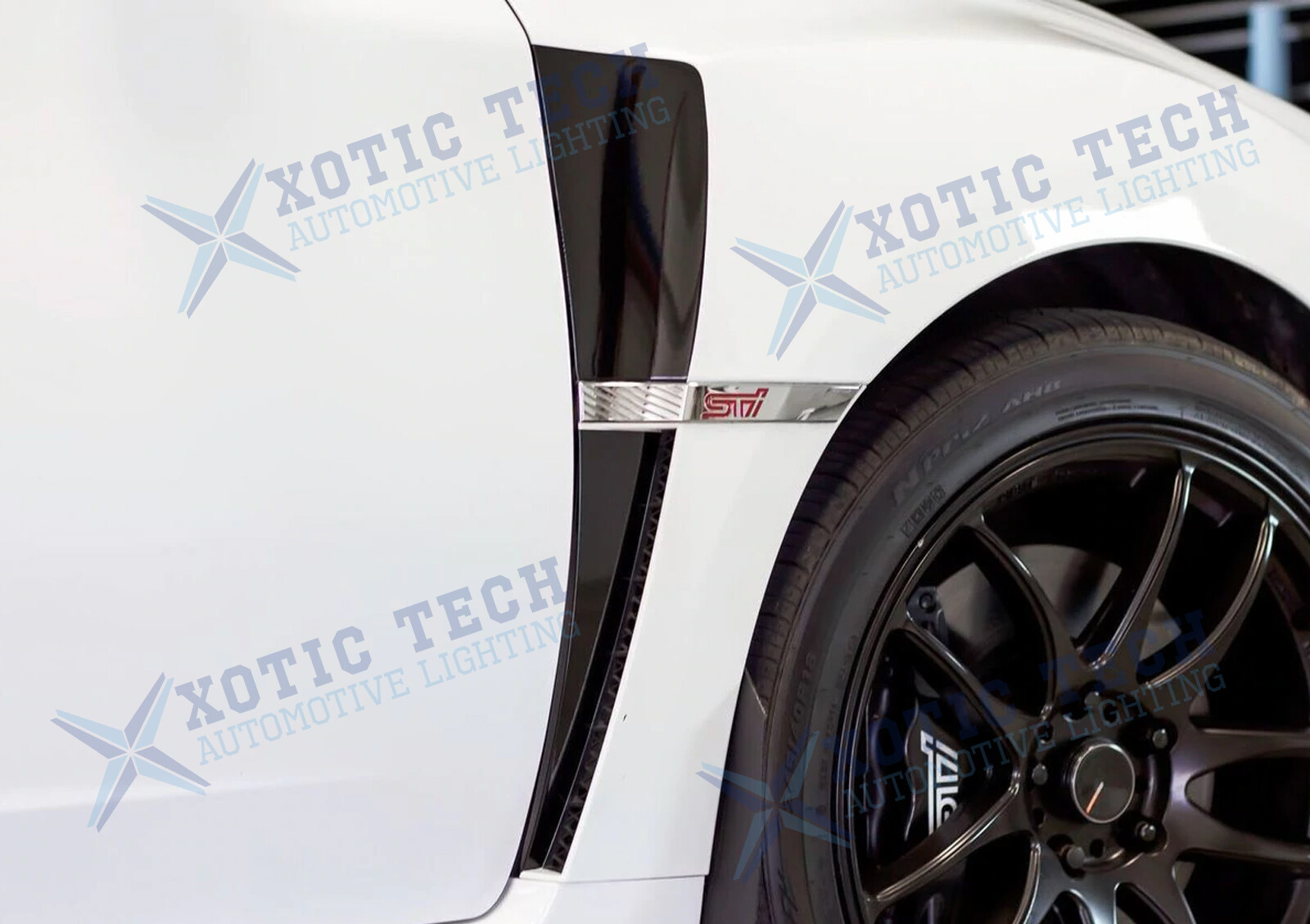 Black Front Fender Upper & Lower Air Vent Sticker for Subaru WRX STI 2015-2021