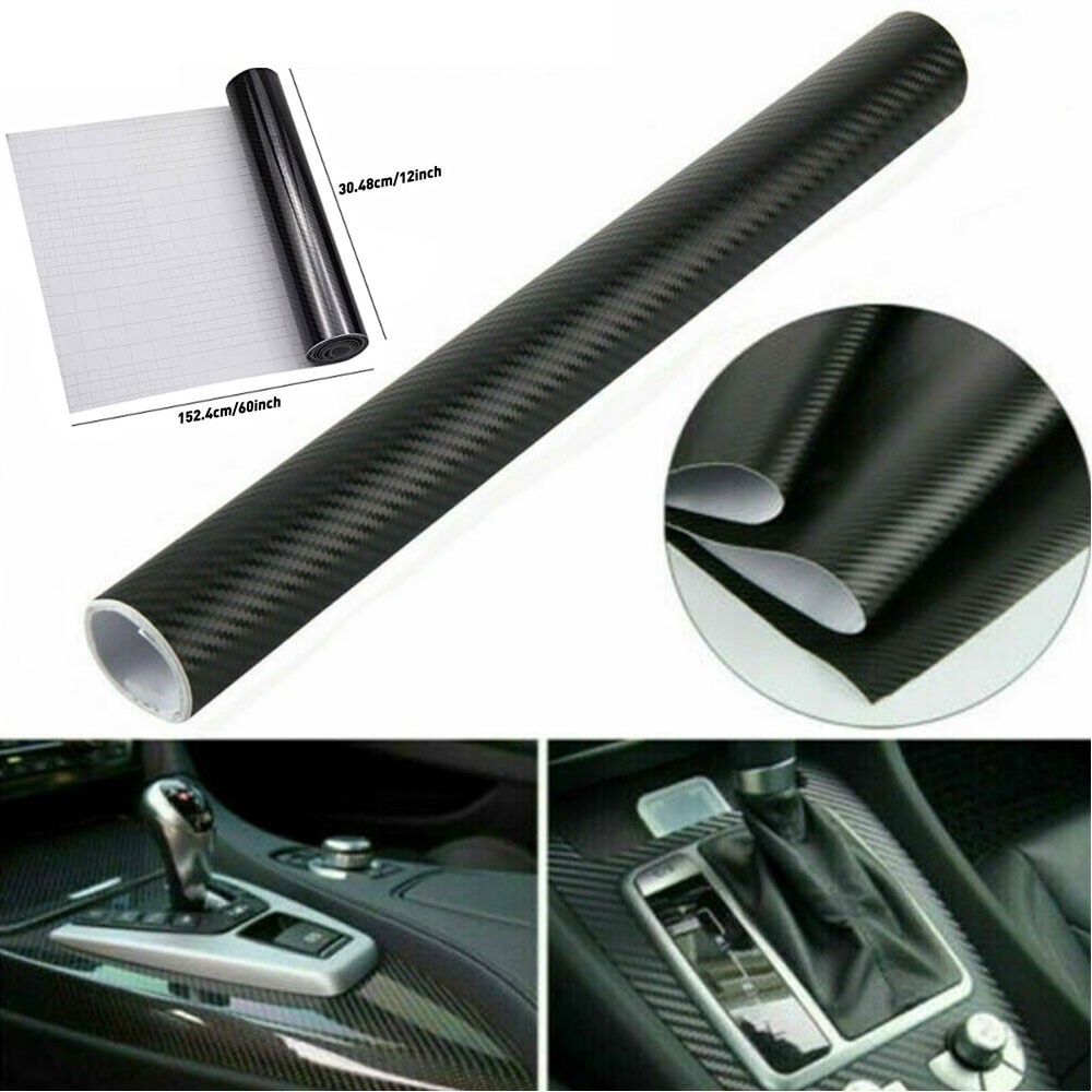 Glossy Carbon Fiber Car Headlight Tail-light Sticker Tint Vinyl Film Deca D
