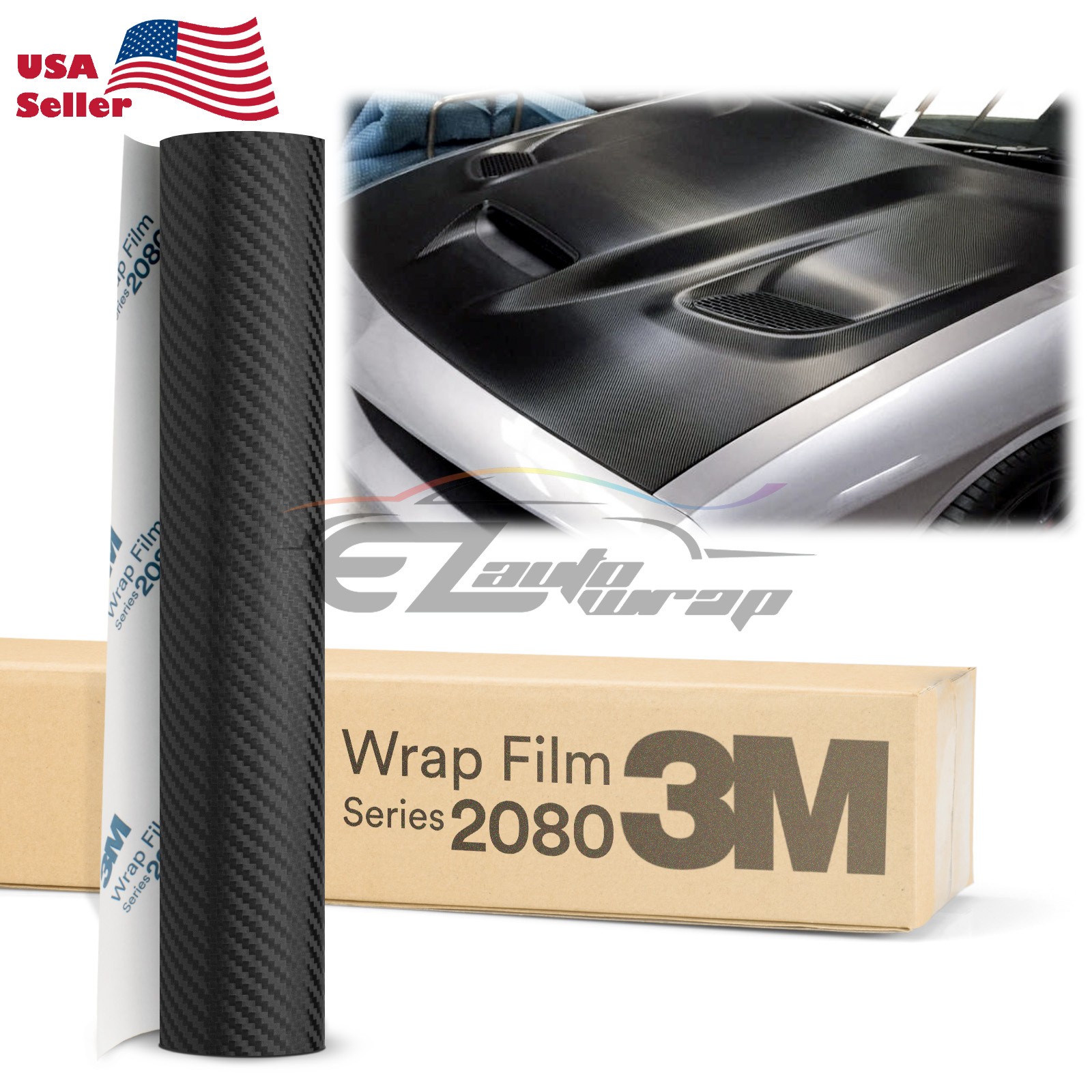 Genuine 3M 2080 Color Gloss Matte Satin Carbon Fiber Vinyl Wrap Film Bubble Free