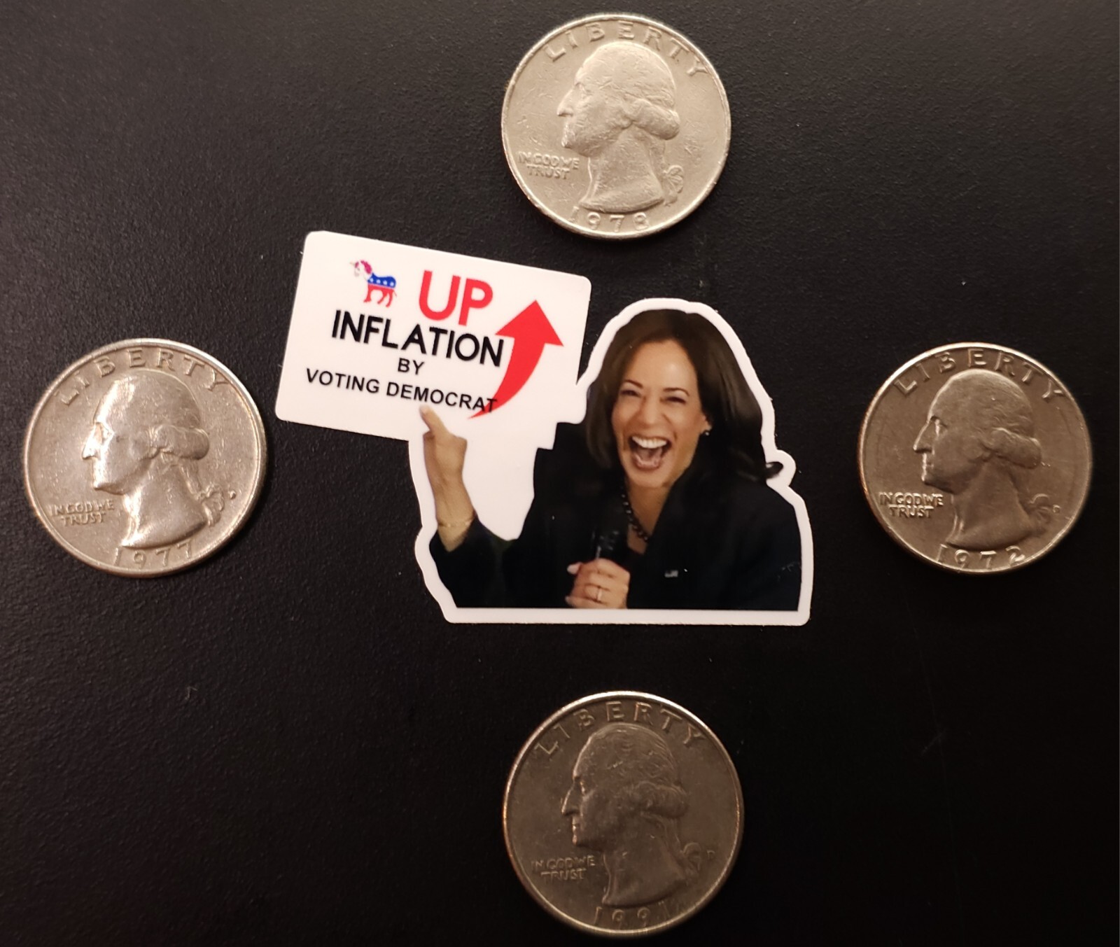12PCS KAMALA HARRIS UP INFLATION BY VOTING DEMOCRATS FUNNY LAPTOP STICKERS