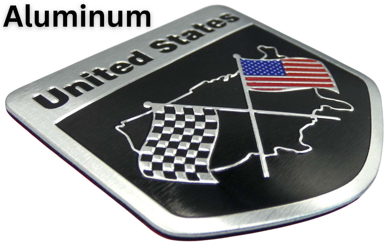 ALUMINUM United States Flag Decal Sticker Car, Motorcycle, Patriotic 2″ x 2″