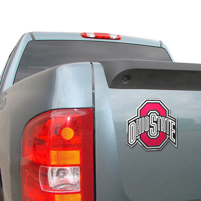 Ohio State Buckeyes Aluminum Auto Emblem Decal Size Aprx. 3 1/4 x 3 3/4 inches