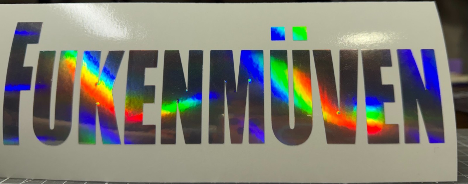 Fukenmuven for Volkswagen Sticker VW Funny JDM Drift lower car window Oil Slick