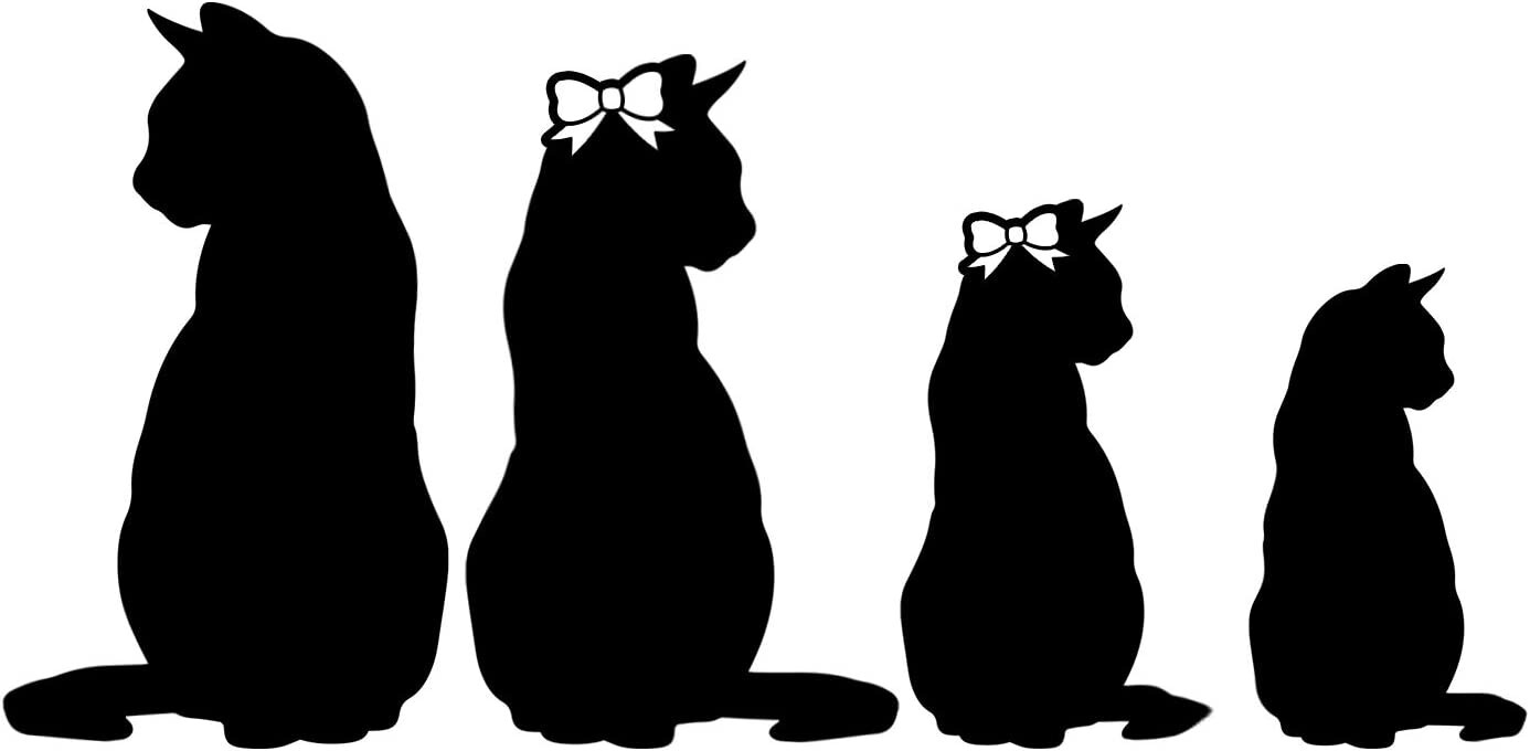 Kitty Cat Family Black Vinyl Graphic Decal – Car Truck Windows Decal vehicle