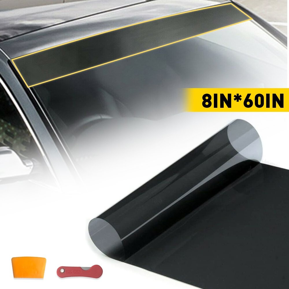 Car Window Sun Visor Strip Tint Film Windshield Front UV Shade DIY Decal Banner