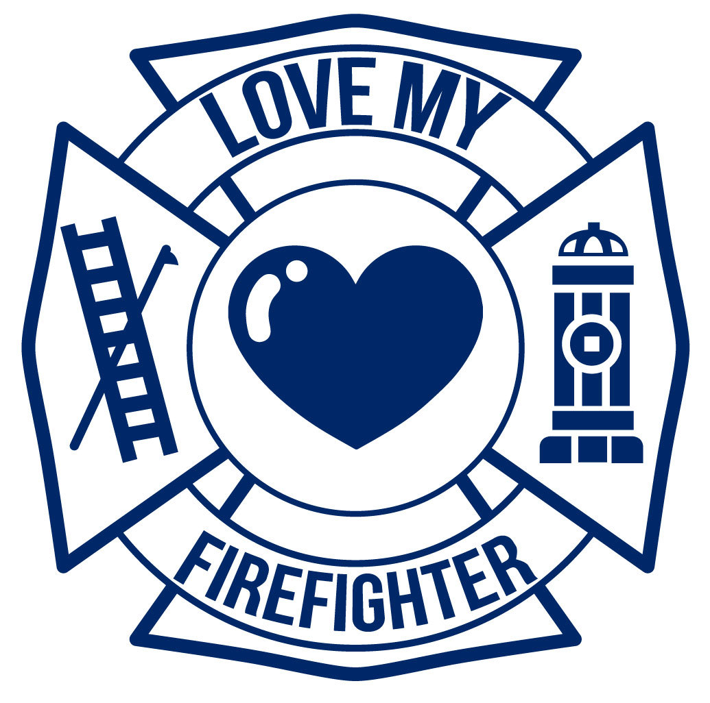 LOVE MY FIREFIGHTER MALTESE CROSS Vinyl DECAL STICKER WINDOW GLASS CAR TRUCK