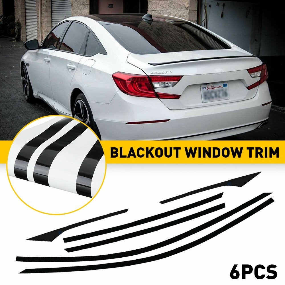 Chrome Delete Blackout Overlay for 2018-22 Honda Accord Sedan Window Trim M