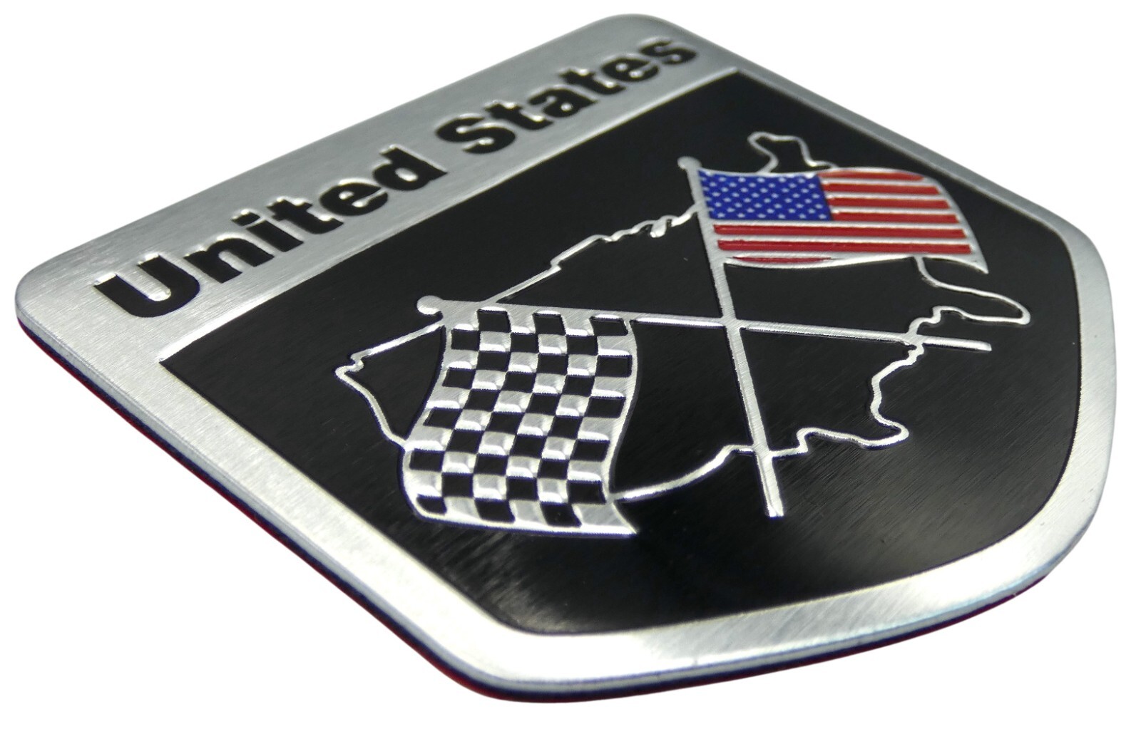 ALUMINUM United States Flag Decal Sticker Car, Motorcycle, Patriotic 2″ x 2″