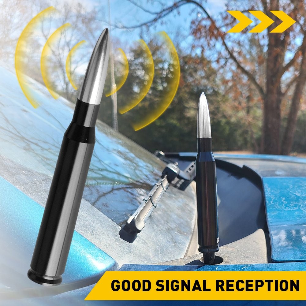 1/2Set Bullet Style Silver Cal 0.5 Antenna Mast Power Fits CHEVY SILVERADO 1500