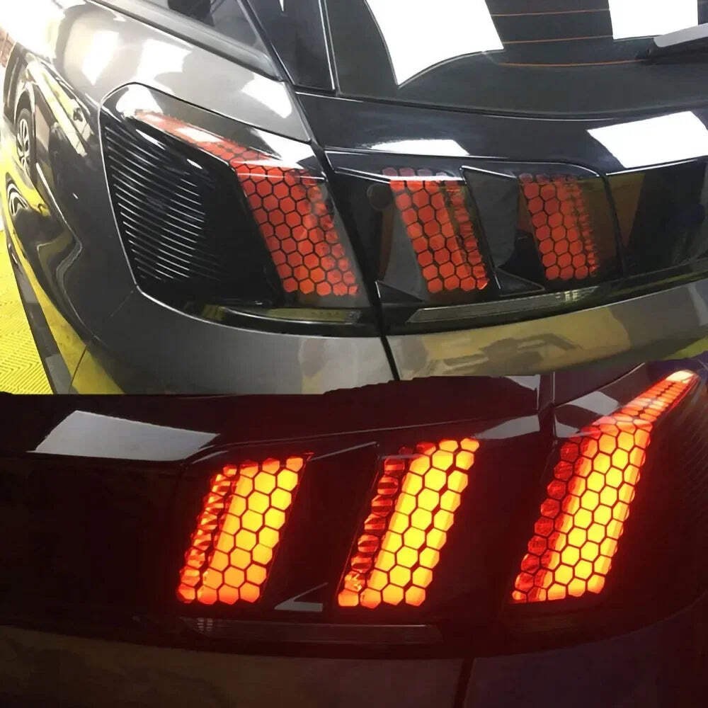 Car Honeycomb Stickers Stylish Tail Lights DIY Hollow Protector Decals Auto SUV