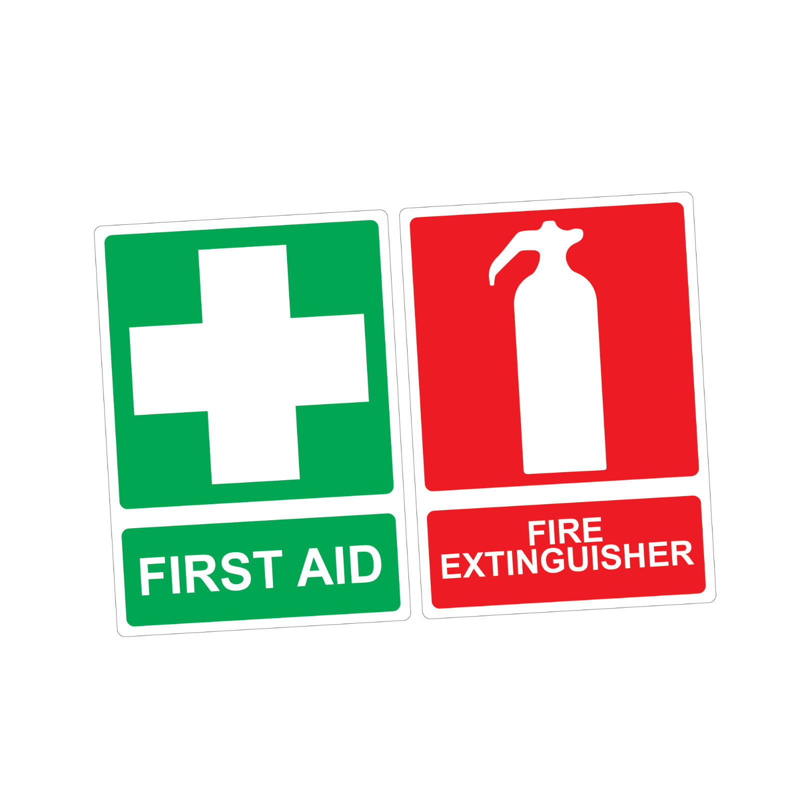 First Aid & Fire Extinguisher Sticker – Decal Safety Funny Joke Boat 4×4 aussie