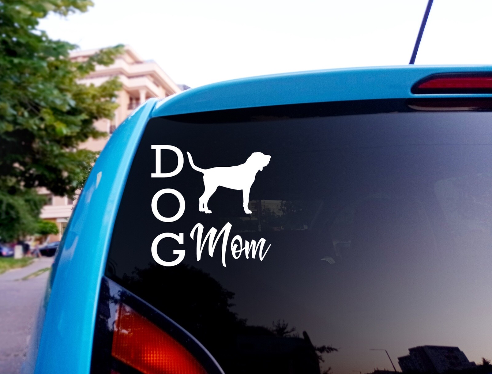 Vinyl Decal Car Signs Sticker You Pick Size & Color Bloodhound Dog Mom