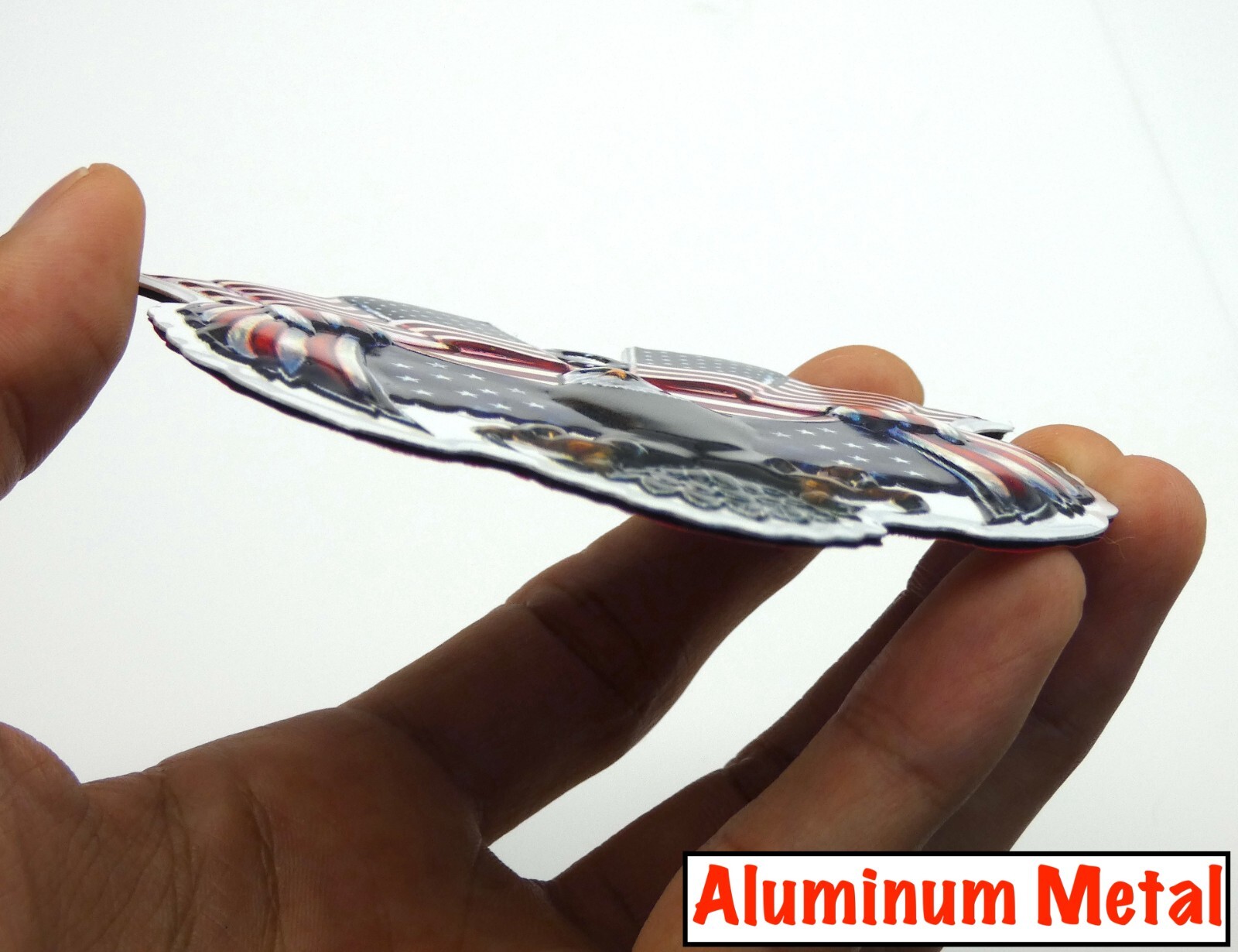 ALUMINUM Eagle Decal Stickers Military Motorcycle Car Emblem VETERAN 3.5″ x 3.2″