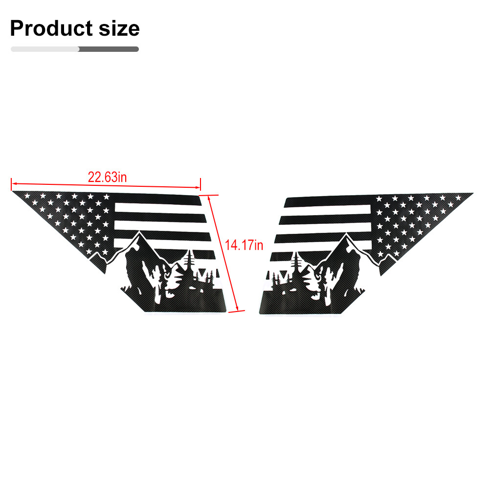 Exterior Rear Window Sticker Decal Trim Cover For Ford Bronco Sport 2021+US Flag