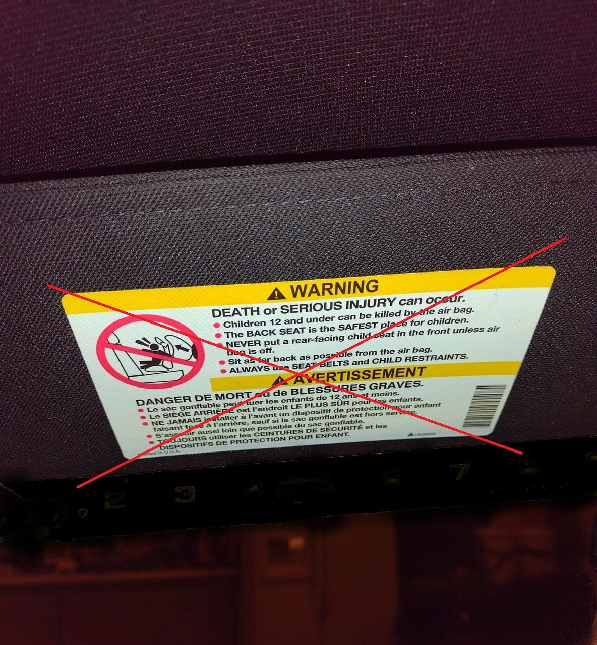 Sun Visor Warning Label Blackouts 2022-2023 FORD Ranger ALL MODELS