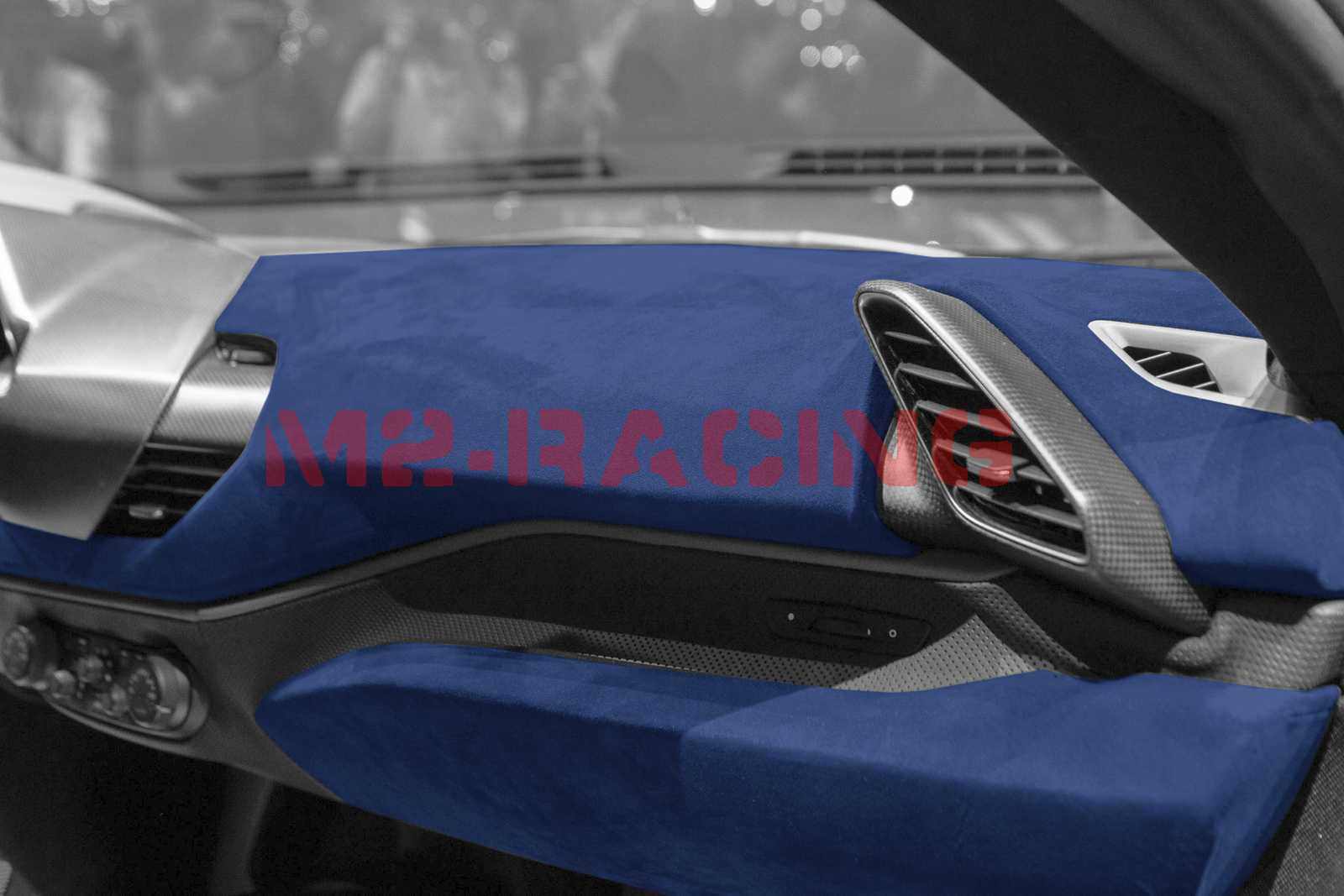Velvet Stretchable Royal Blue Suede Textured Car Vinyl Wrap Sticker Decal Sheet