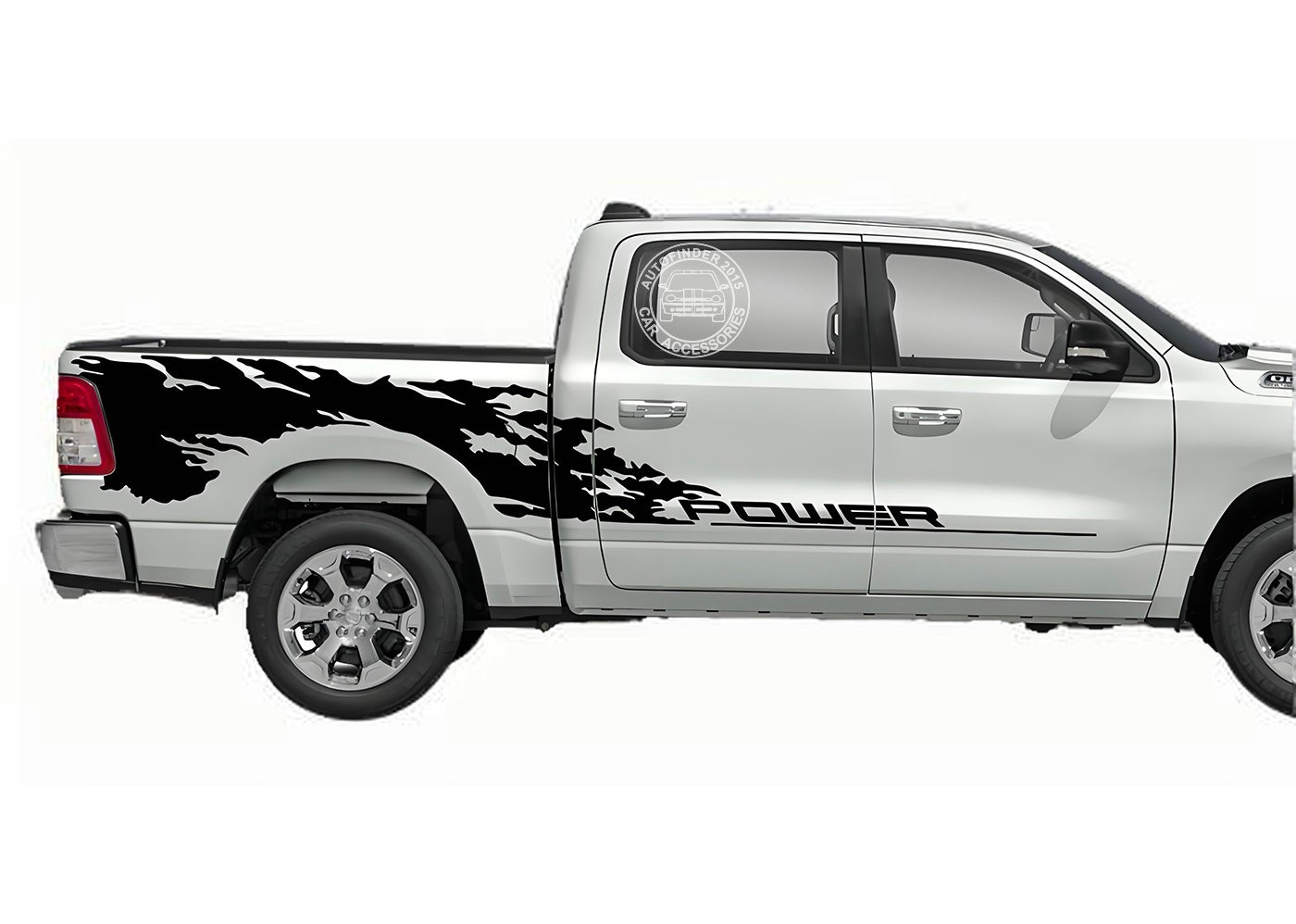 Pickup Truck Distorted Stripe Graphics Sticker For Dodge Ram Toyota Tacoma Hilux