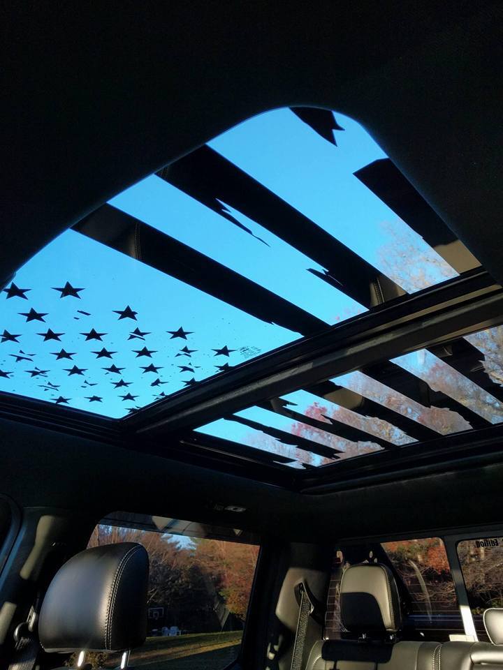 FORD F-150 DISTRESSED AMERICAN FLAG FOR ROOF GLASS PANEL F250 F350 F450 SUNROOF