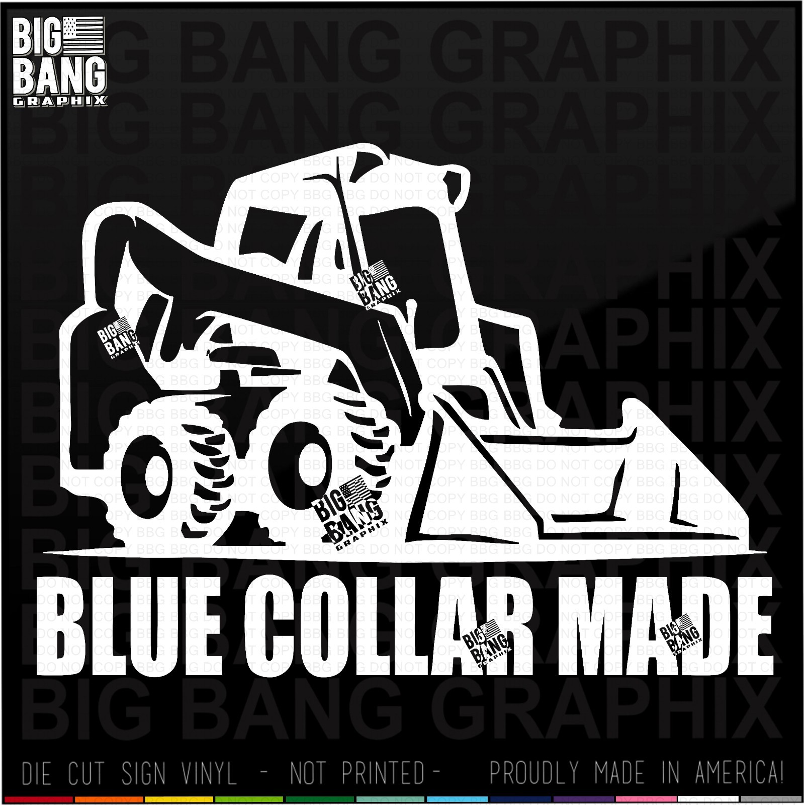 Blue Collar Skid Steer Loader Driver Operator Funny Vinyl Decal Sticker Die Cut