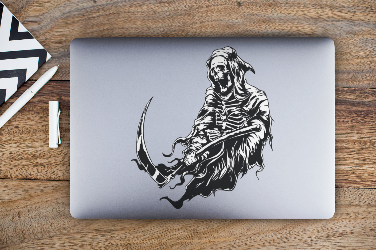Grim Reaper Car Window Vinyl Decal Scary Halloween Laptop Sticker 4″–7″ – Horror