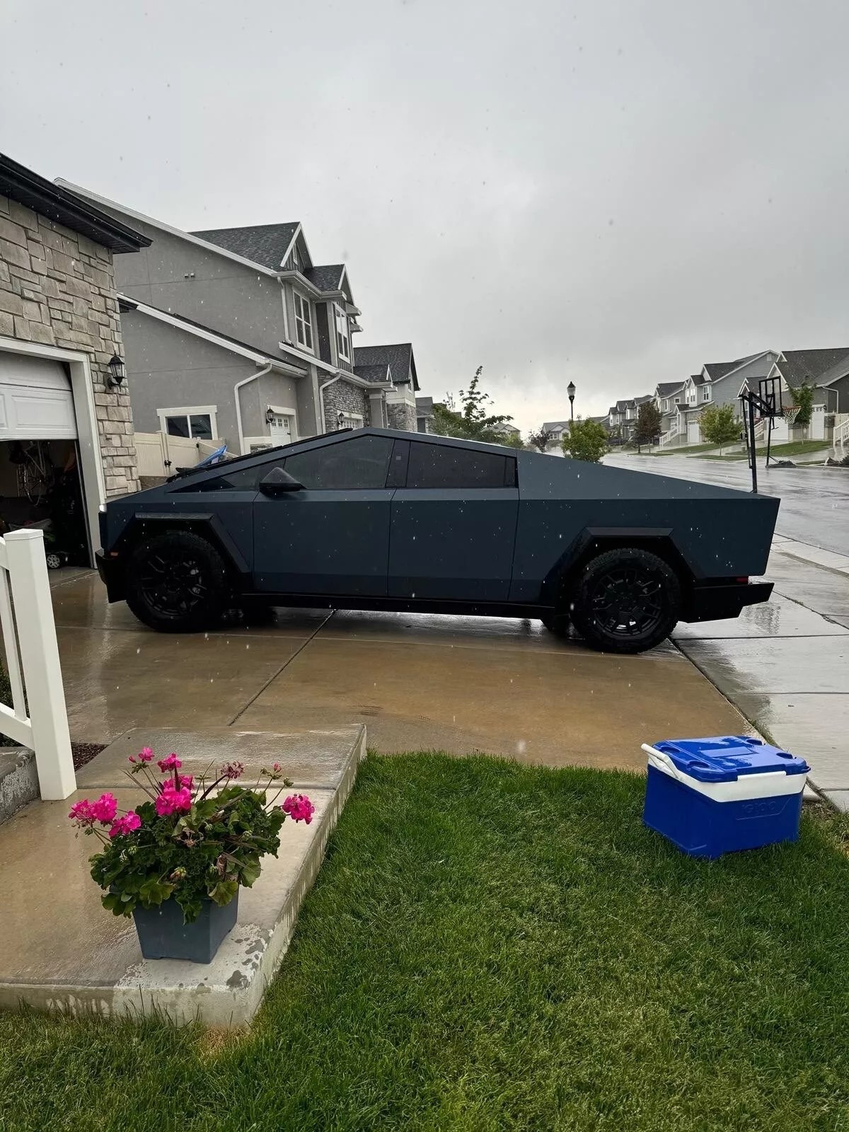 Matte Black Blue For Cybertruck DIY PET Paint Protection Film Wrap Color Change