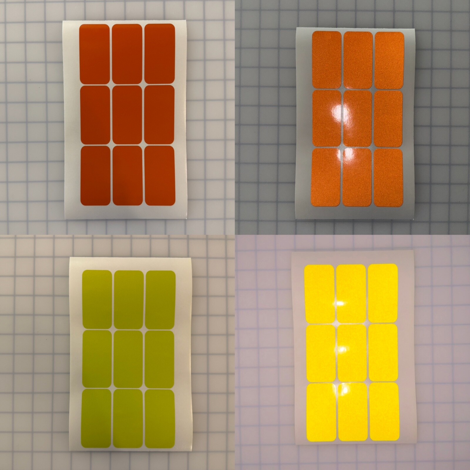 9 Reflective 1.5″ x 3″ ELG Rectangles (10 Different Colors) Bike Safety Stickers
