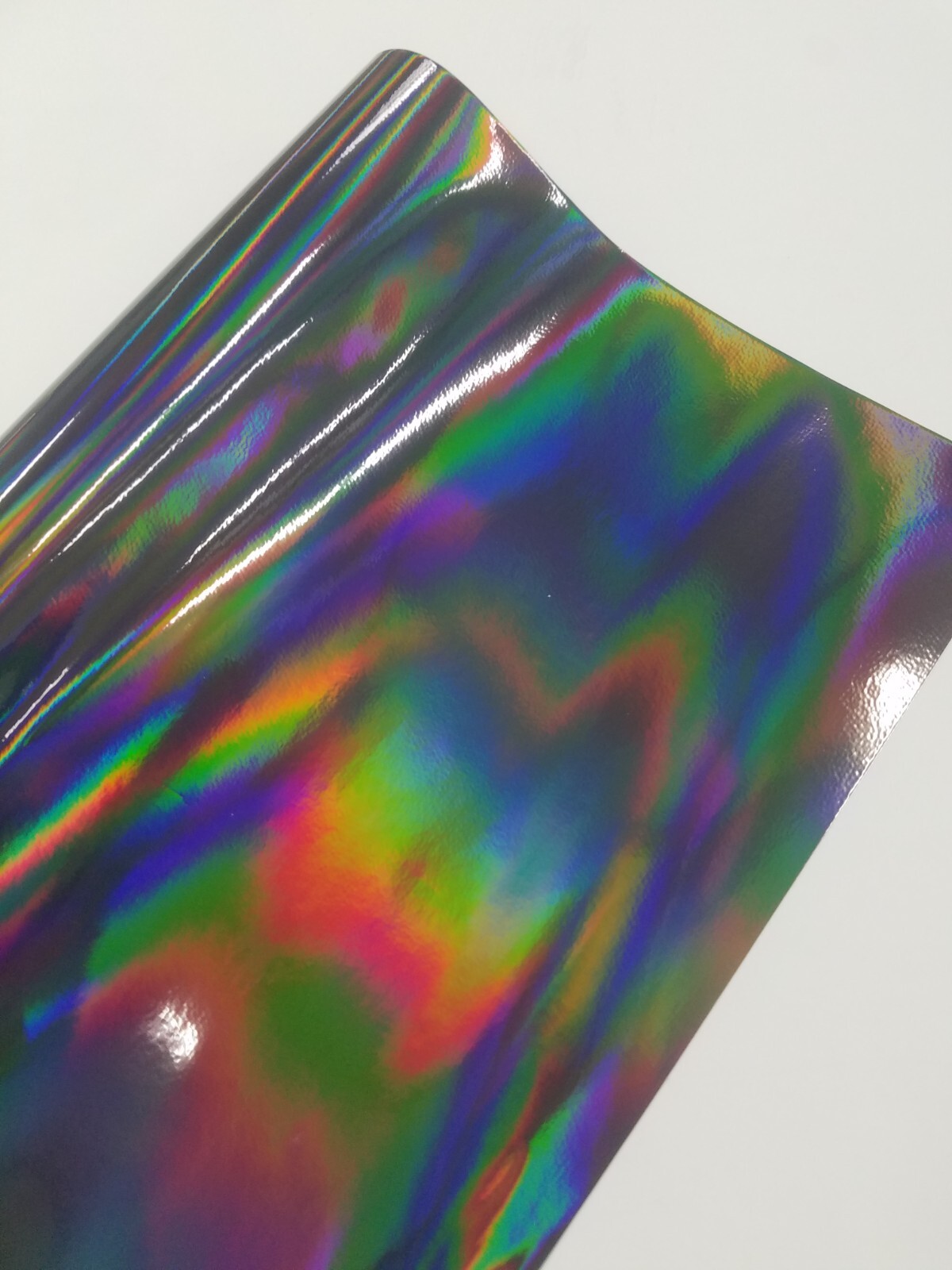 High Gloss Black Holographic Laser Vinyl Car Wrap Film Sticker Decal Sheet Roll