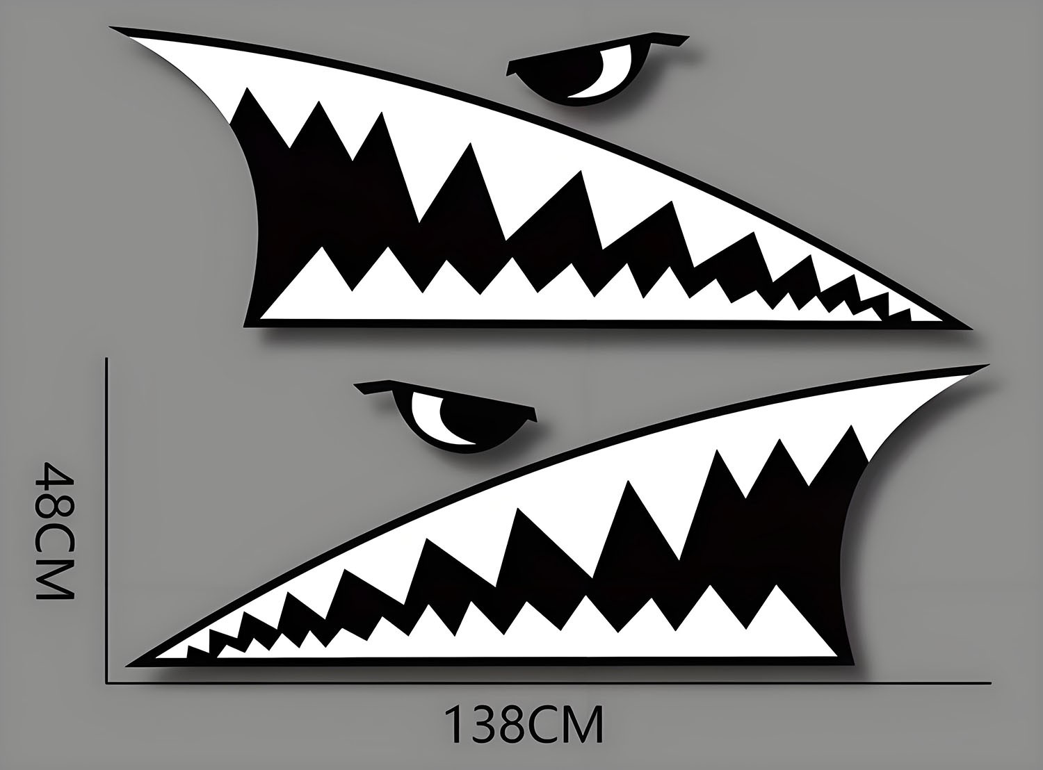 Shark Teeth Mouth Graphics Sticker For Car Truck Side Stripe Wheel Fender Decals
