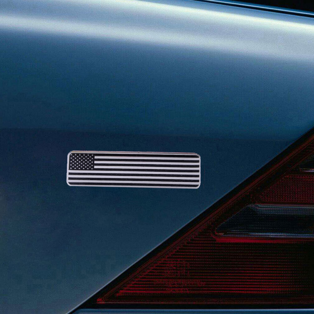 2x Black Metal USA American Flag Car Trunk Emblem Badge Decal Sticker Accessory