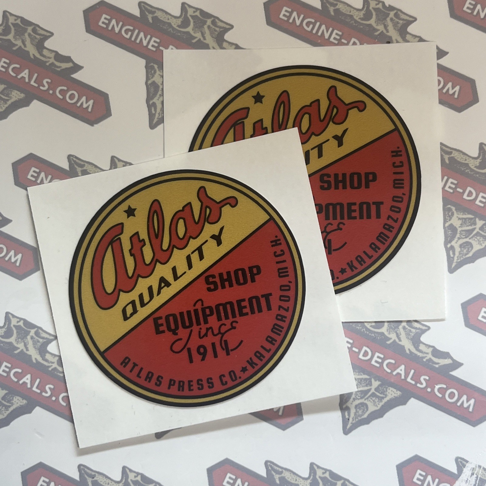 Atlas Quality Shop Equipment Reproduction Tool Lathe Decals 2” Set Of 2