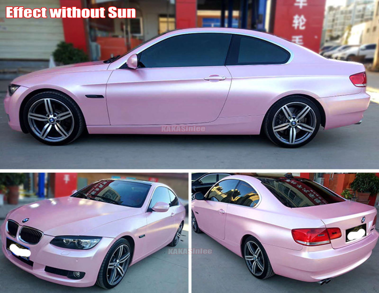 Sakura Pink Flexible Pearl Metal Satin Chrome Vinyl Wrap Car SUV Hood Sticker US