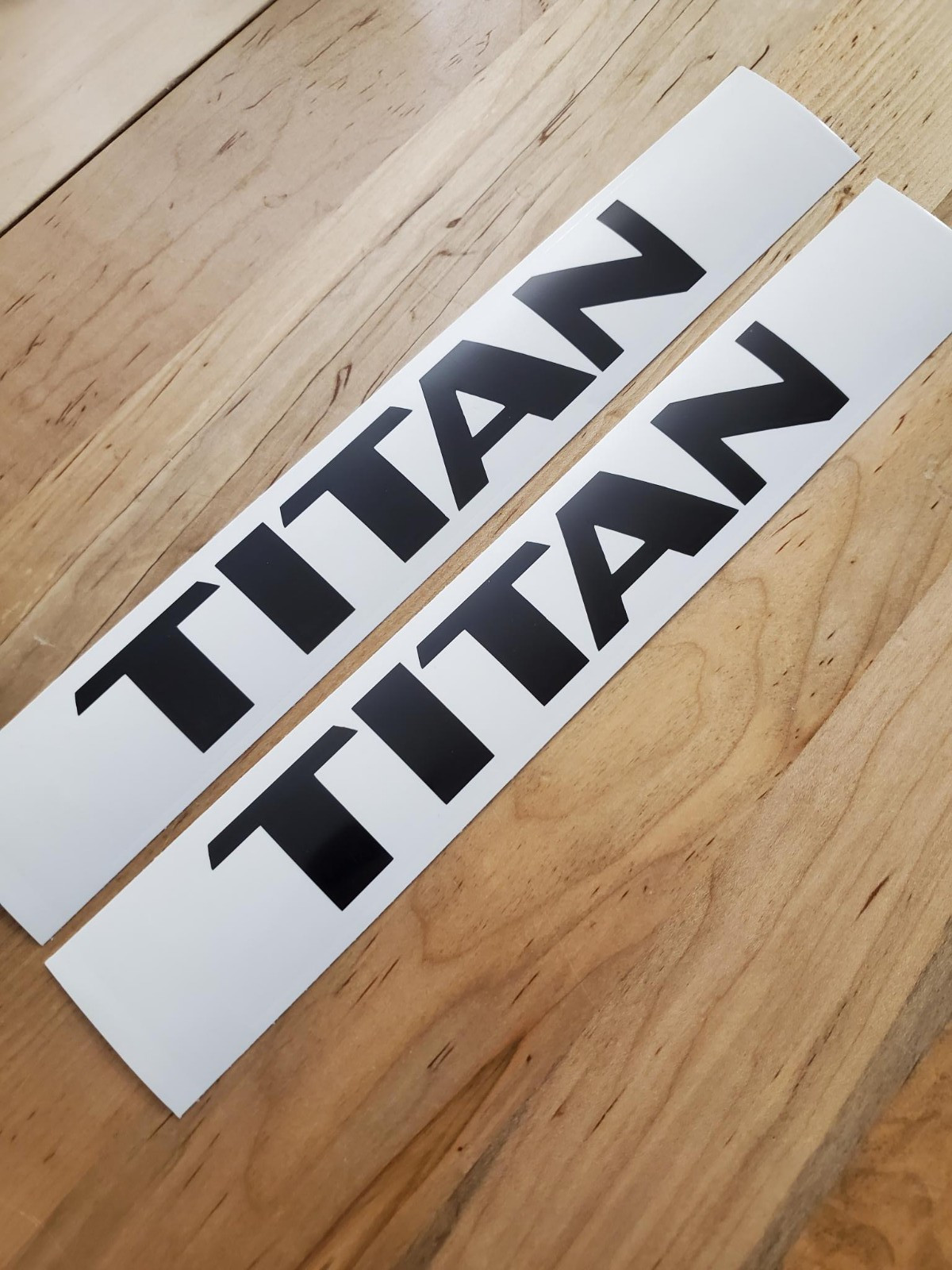 TITAN Decals Stickers Gloss BLACK 8″ pair (2) USA