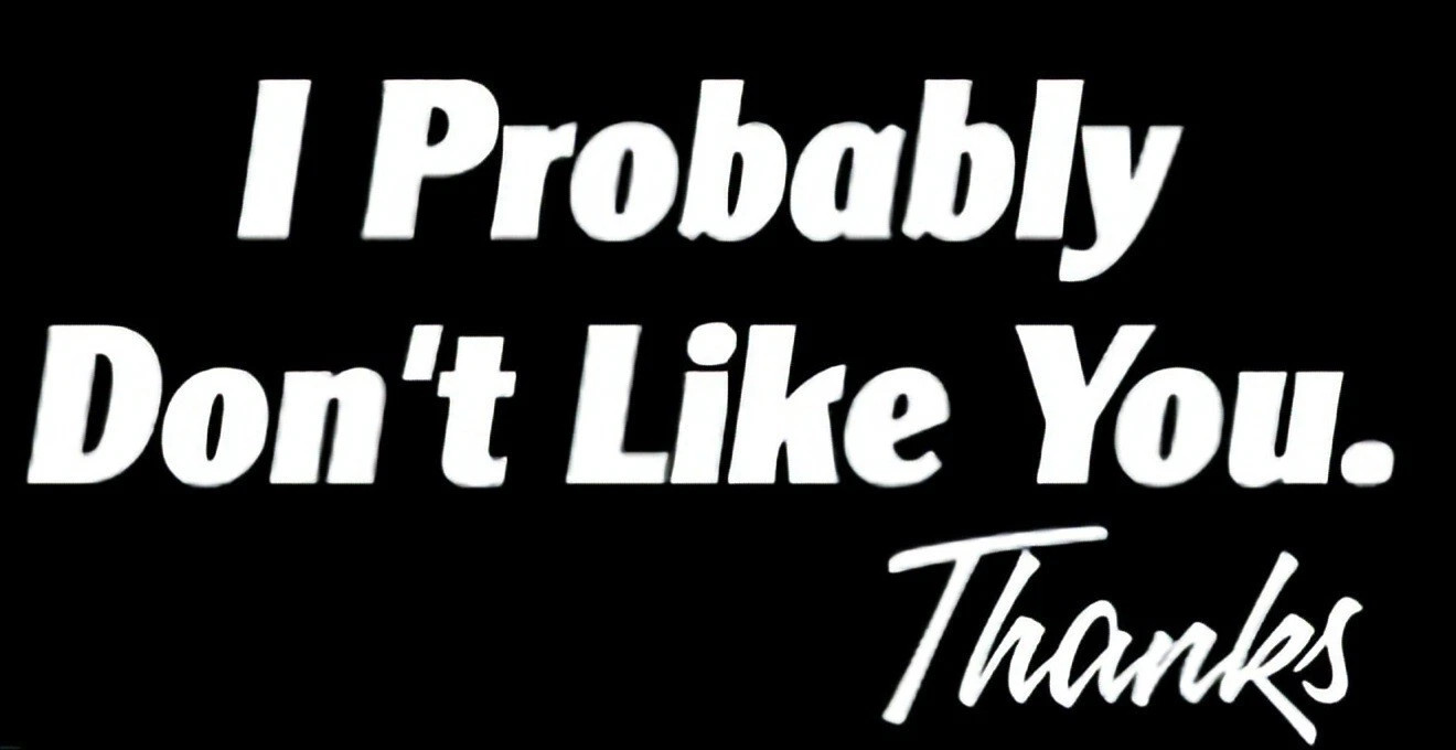 I Probably Dont Like You. Thanks – 5 Inch white vinyl sticker