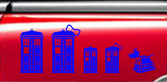 TARDIS FAMILY DOCTOR WHO Decal Vinyl Car Window Sticker ANY SIZE