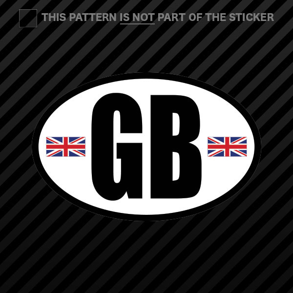 GB – Great Britain Oval Flag Sticker Self Adhesive Vinyl United Kingdom English