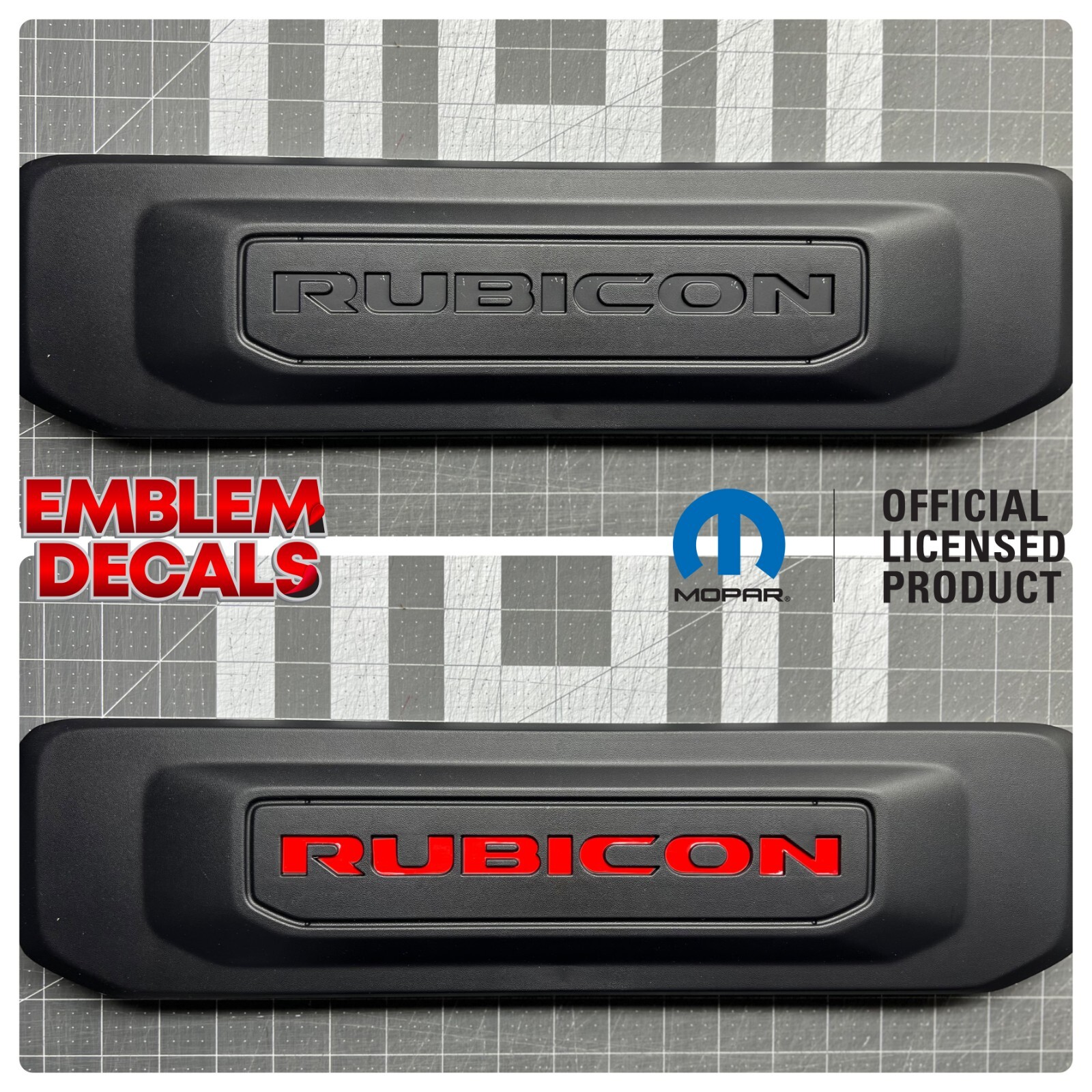 Jeep Wrangler RUBICON JK Plate Filler Decals 2013 2014 2015 2016 2017 2018